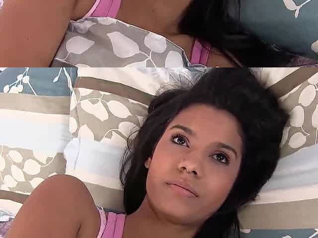 This lusty little Lalin girl is learning how to take his dong in her vagina, also, and it's...