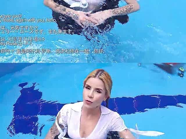 Sexy slender blond pool scuba Fresh scene w49