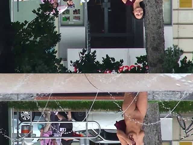 Busty amateur blonde banged in public outdoor