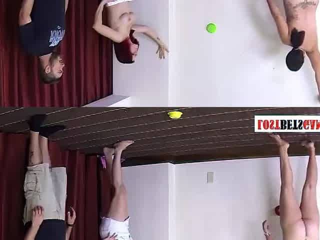 two angels play a titty bouncing memory/reaction game