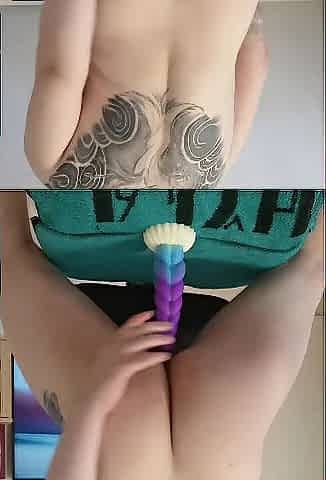 Reverse cowgirl on my anal toy