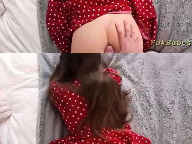 Busty Stepsis In Red Dress Creampied