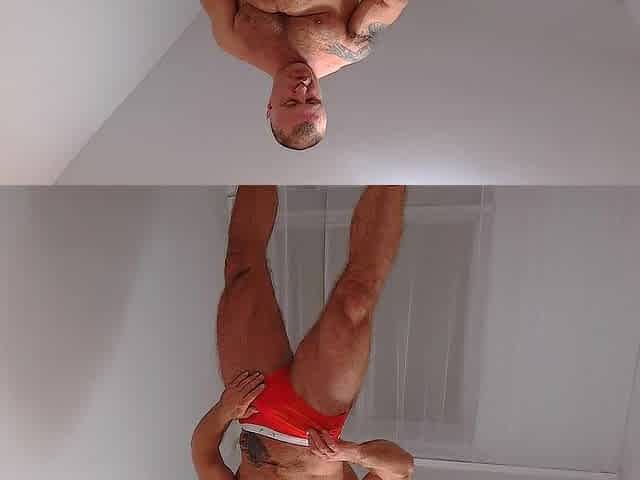Unshaved Bull Fills Cum drum With Cum And Tastes It