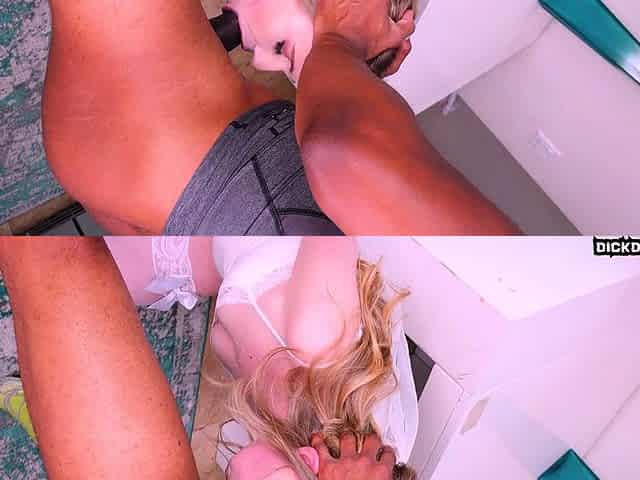 Tan stud gives a POV blowjob to his big cock