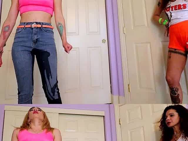desperate to pee pissing panties jeans
