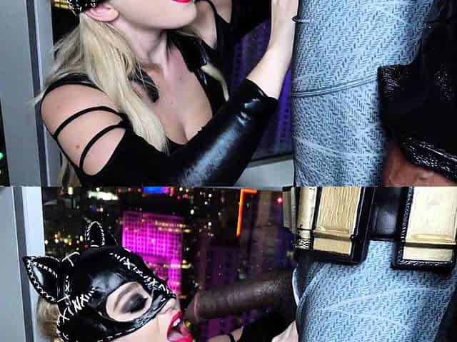 Blowjob and handjob from slutty amateur blonde