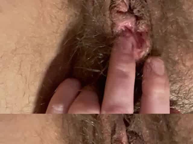 Masturbating my wet little tdick and juicy cunt closeup making myself groan and cum