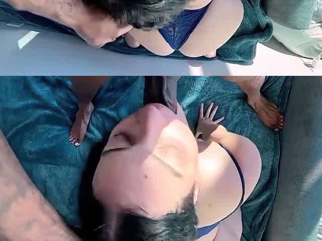 Bbw brunette gives blowjob and sittes on guys face