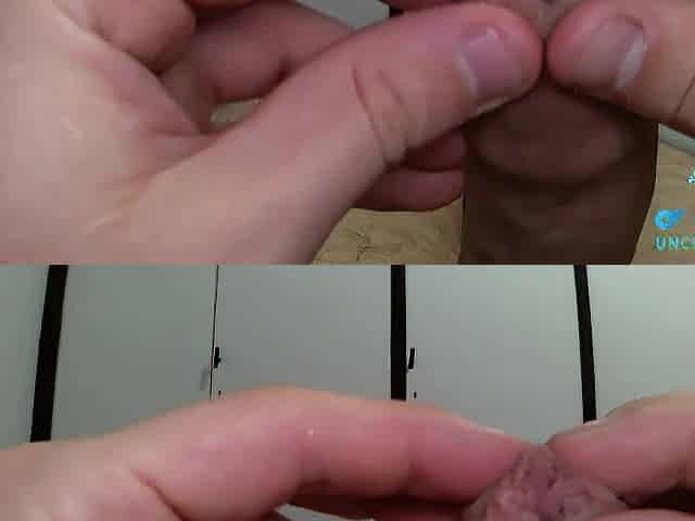 slow foreskin play on an uncut constricted ramrod!