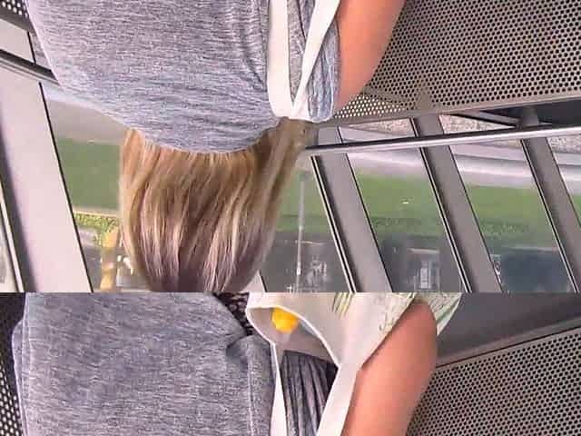 Busty blonde amateur fucked in public restroom