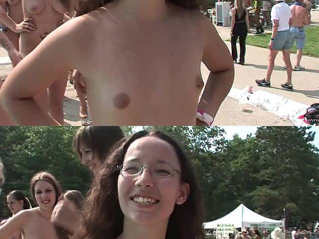Fun Loving Babes Party Naked Outdoors at a Nude Festival