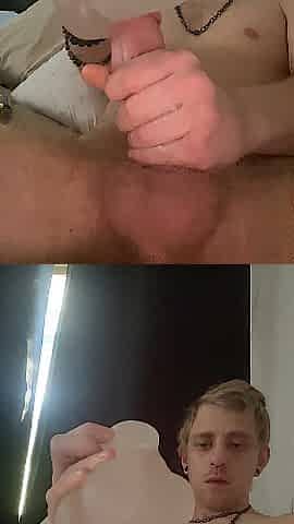 Edging my penis by stretching out this toy