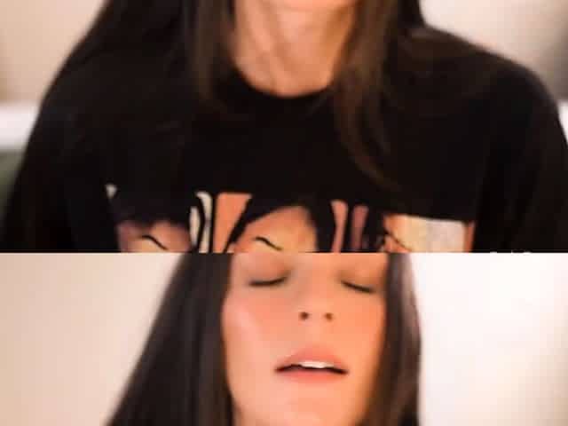 Busty brunette with big boobs rides cock