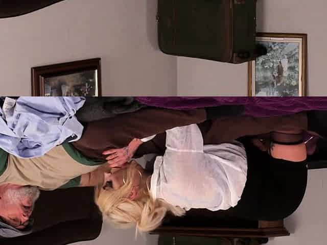 Busty lingerie cougar sidefucked by DILF