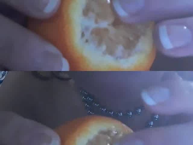 Vagina eating orange