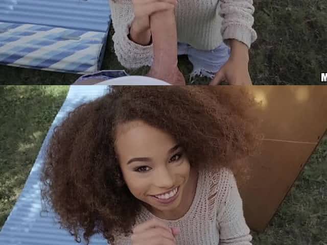 Curly haired ebony teen wants even more dick