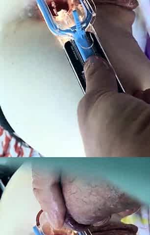Sultry brunette lesbian charmers sharing cunt toys