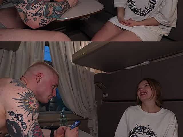 Unexpected teen sex on the educate. Soaked T-shirt.