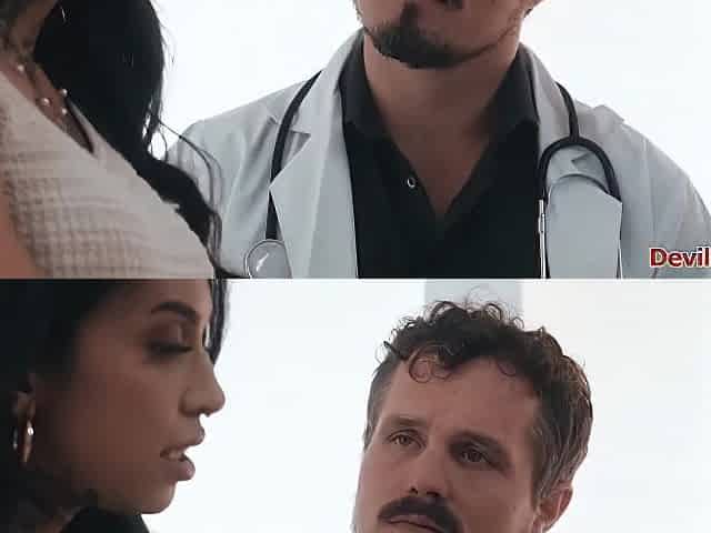 Doctor screwing large melons married patient