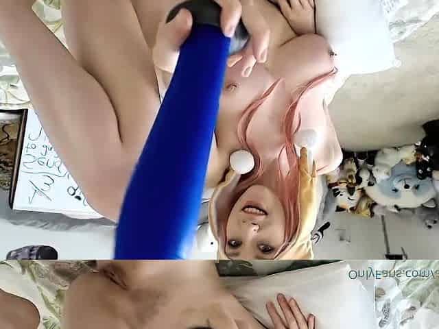 Amateur redhead poses and masturbates with toys