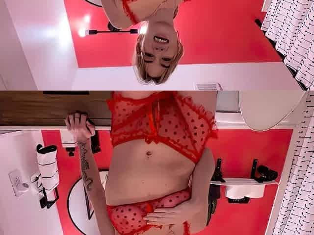 Blonde Tcutie in lingerie solo