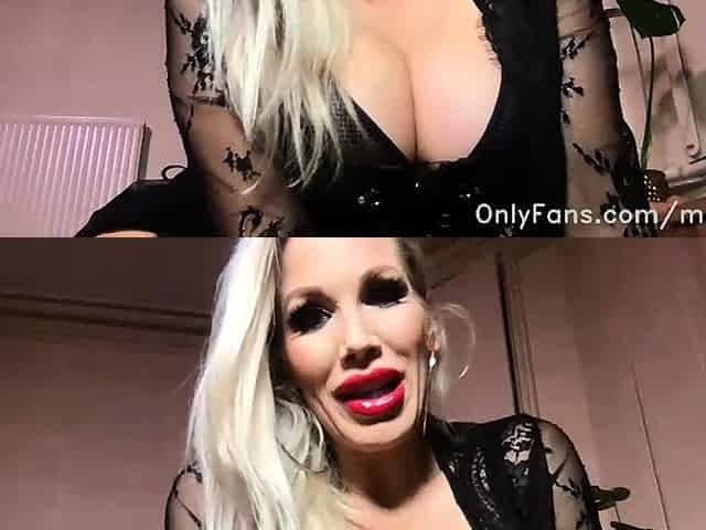 Blonde with big boobs fucked from behind before tit wanking
