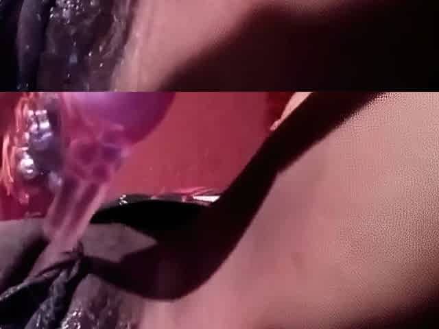 Black Girl's Orgasm and Squirting Contractions Close-Up