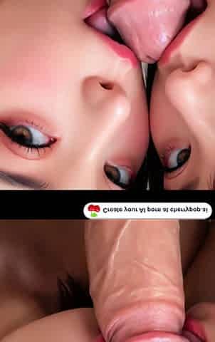 Two black-haired asians share throbbing cock on bed