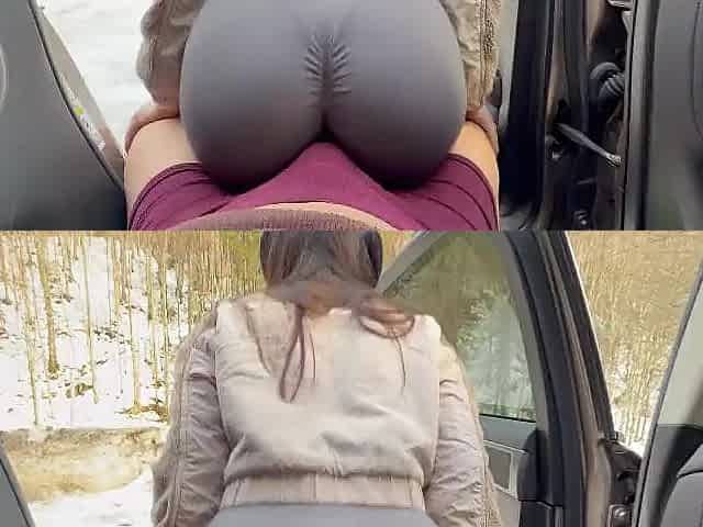 Consummate stepsister's booty humping my weenie outdoor