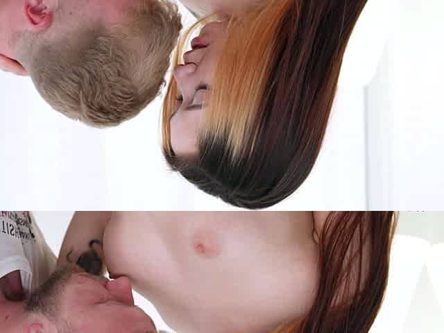 Tattooed cutie creampied after ardent sex with boyfriend