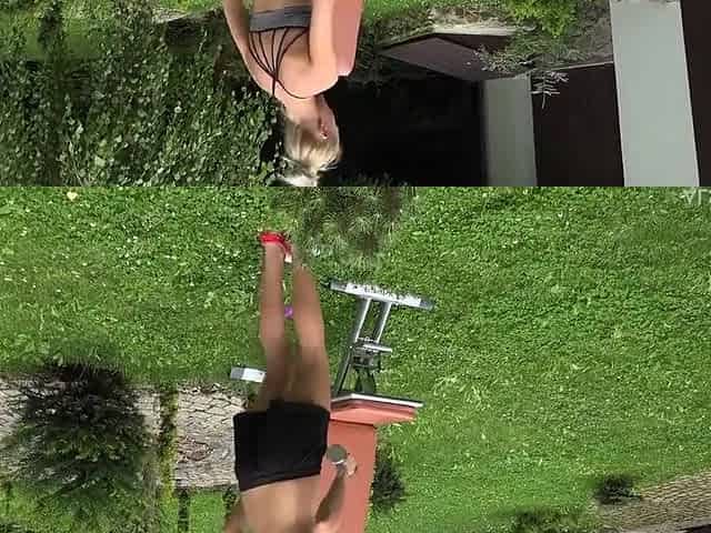 Lesbian Girl Doing Gym Exercises Outdoors! - Lola Myluv
