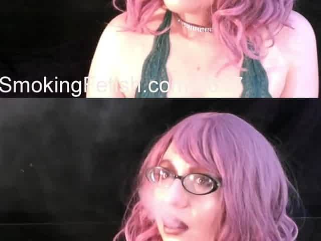 smokin' with pink hair and green underware