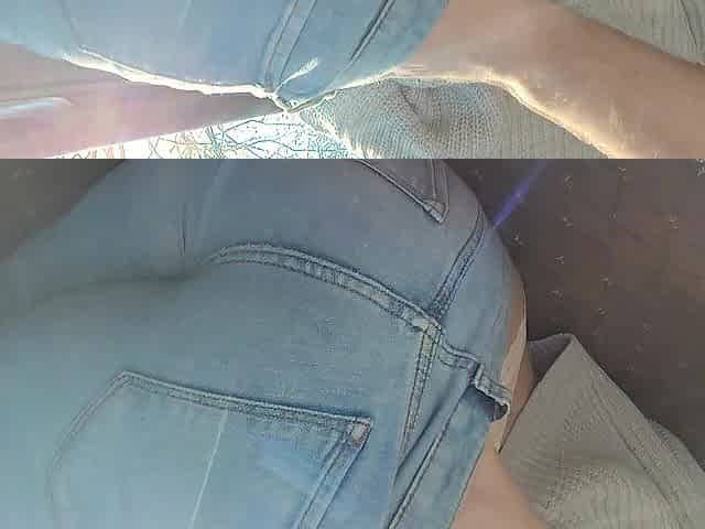 Risky in Car, Sexy Beauty in Taut Jeans Seducing Me