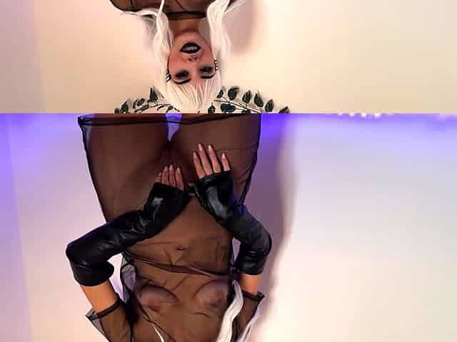 Transparent Upskirt No panties Pussy play Ass Spreading