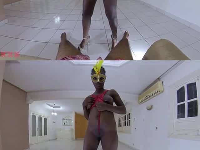 Breasty black cutie got her large titties bouncing during the time that riding my rod