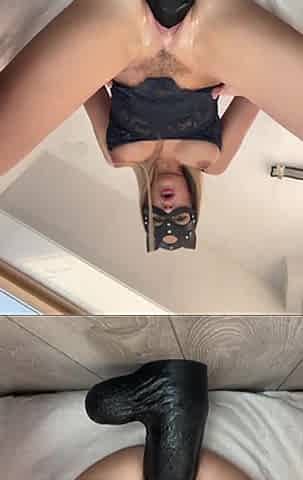 Crazy Wife Slut Sitting on a Huge Dildo