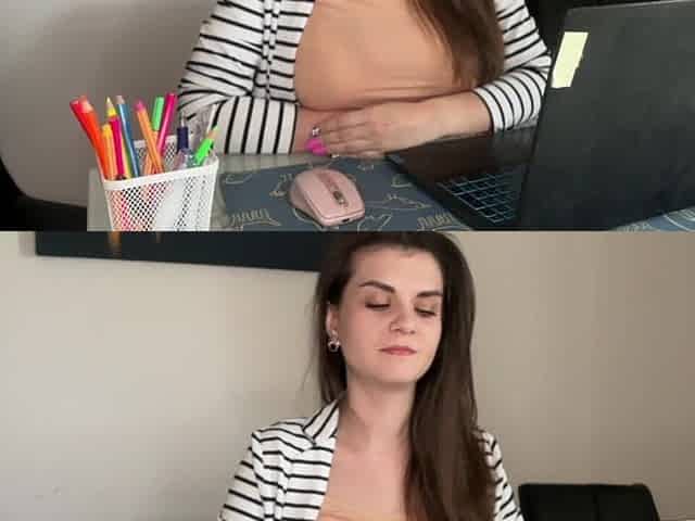 Stepmother made a huge cum when she was caught by her stepson