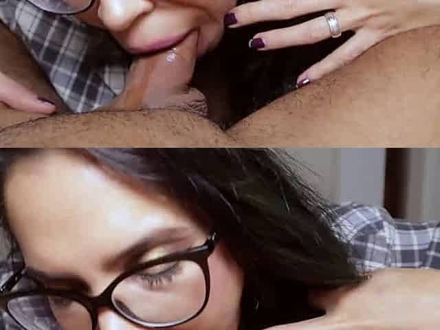 Hot secretary blows boss' sausage, loves it. Horny POV blowjob, spectacular xxx!
