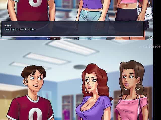 I inadvertently hit on bigtits blond cheerleader in a college shower. Will I get a boner??? (Summertime Saga - Roxy 1)
