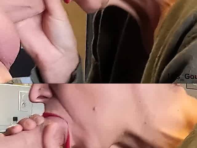 Fellatio Gulp with lipstick