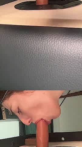 POV oral sex experience beneath table , gloryhole dream