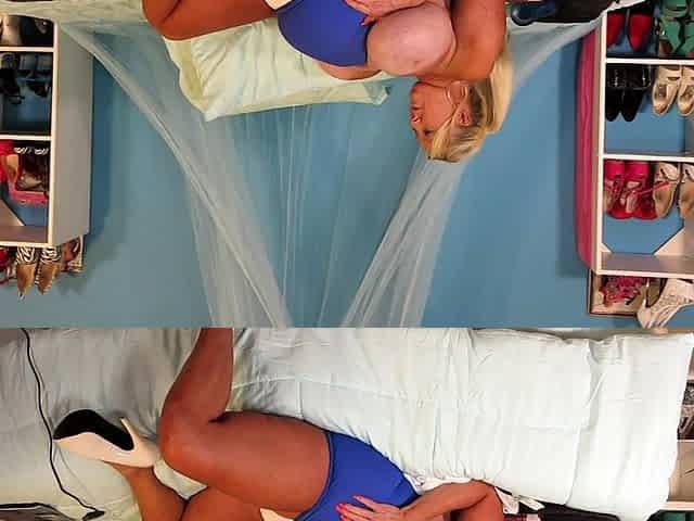 Cute blonde with big boobs solo