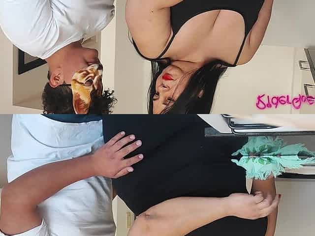 Hot Loving Stepmom, Solo Fans in Slow Motion, in the Kitchen