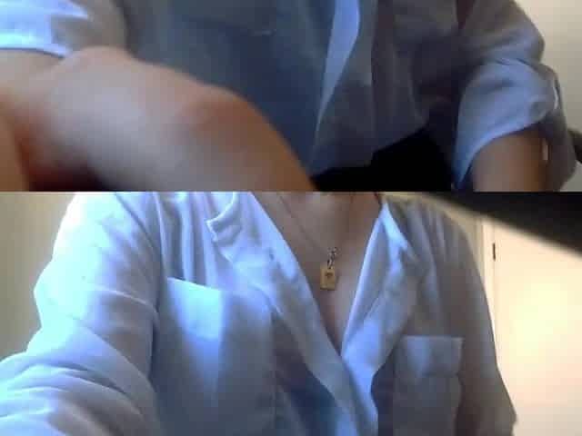 Fingering cunt and licking the fingers nasty secretary masturbation during the time that should be working