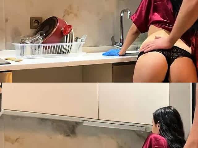 Hot Kitchen Sex with my Brunette Girlfriend
