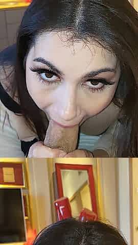 After a photoshoot, the model makes the photographer cum in five minutes.