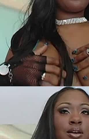 Camrie Foxxx and Her Ebony Skin Accent the Blue Stockings Which Call Forth the BBC.