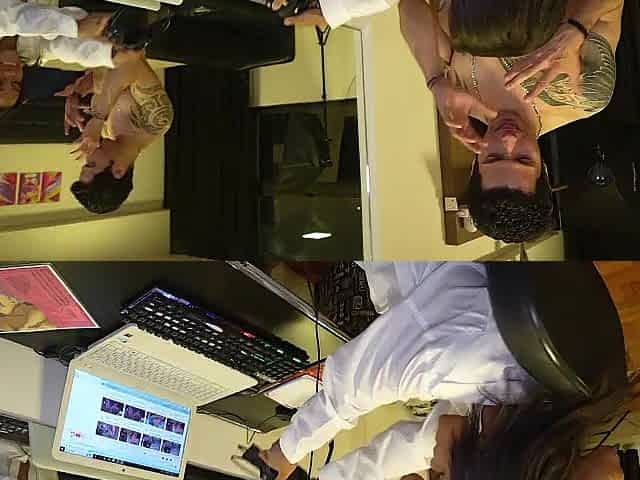 Sexy secretary has sex with her boss out of a jo-bag.
