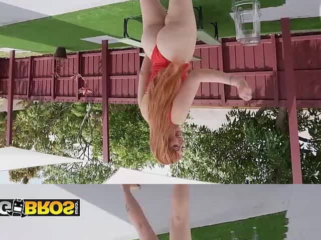 BANGBROS - Lauren Philips Oils Her Butt And Sucks Ramrod By The Pool In advance of Taking A Hawt Facial