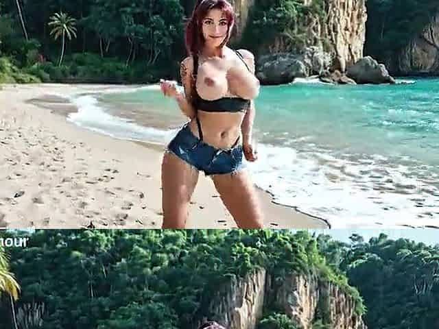 Revy Ebony Lagoon Loves to Smoke Cigarettes Whilst Getting Cock in Her Jeans Shorts (AI SMOKIN' FETISH)